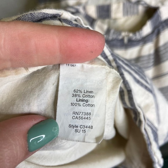 Madewell | Womans Linen Blend Dress 0 Stripe‎ - Picture 5 of 8